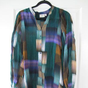 ELK Sustainable Sheer Blouse – Abstract Print – Size US 4